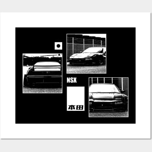 HONDA NSX Black 'N White Archive (Black Version) Posters and Art